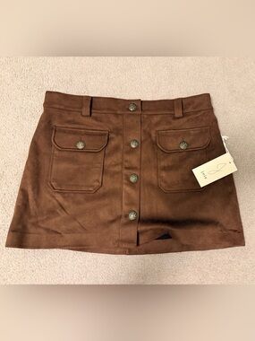 Joie Suede Skirt with Button Front Size 12